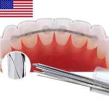US 10Pcs Dental Orthodontic Flat Strand Lingual Retainer Wire .010"x.028" 