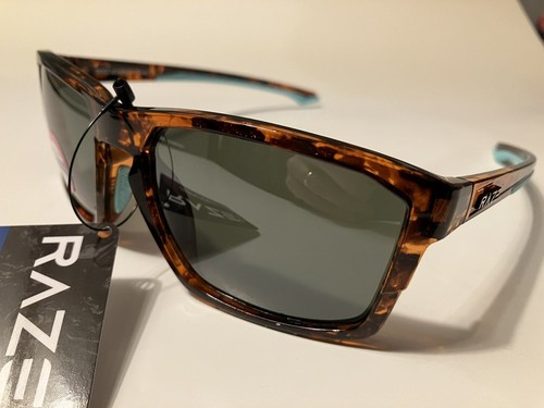 Gafas de sol RAZE Journey Tortuga marco turquesa lentes de humo 26322 - Imagen 20 de 23