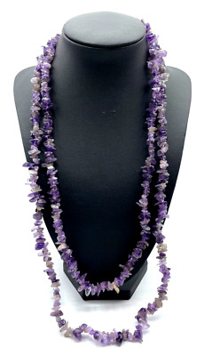 RODIER Mode Label natürliche Amethyst Kette Edelstein Splitterkette mehrreihig