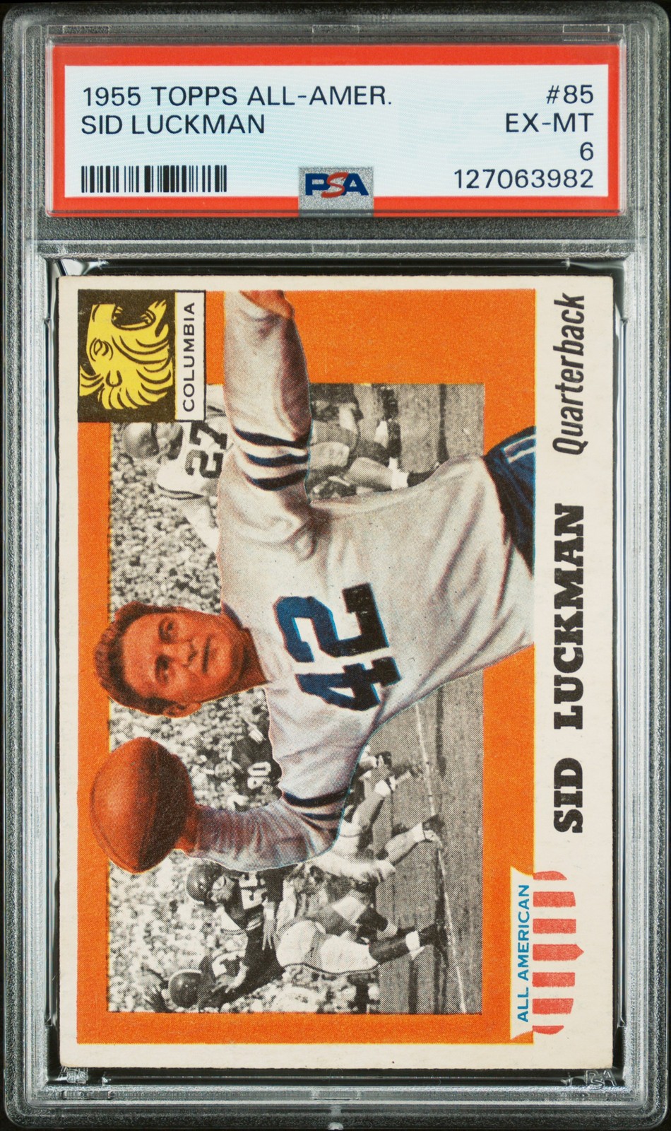1955 TOPPS ALL-AMER. #85 SID LUCKMAN PSA 6