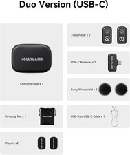Hollyland Lark A1 Wireless Microphone for iPhone 17/16/15 Android, 48kHz/24-bi