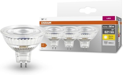 OSRAM LED Star MR16 GU5.3 621lm 2700K warmweiß ersetzt 50W nicht dimmbar 3er