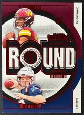 Jayden Daniels-Drake Maye 2024 Panini Contenders-Numbers 1st Round Red #1 (RC)