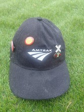 Amtrak Train Hat Mens Black Logo Baseball Cap Includes Buttons