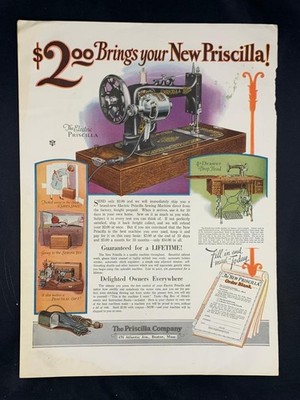 Magazine Ad* - 1927 - Priscilla Sewing Machines - Boston, MA