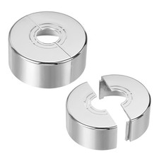 2Pcs 1.2" Thicken Wall Split Flange Escutcheon Plate Cover 0.8/1/1.3" Silver