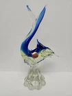 Vtg Murano Art Glass Marlin Jumping Sculpture Fish Hand Blown Orig Sticker