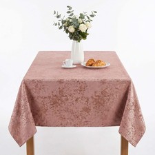 Blush Jacquard Wedding Tablecloth Portland Polyester Dining Cover