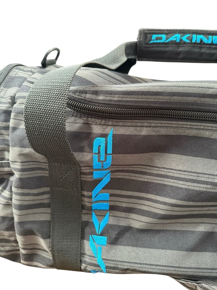 Bolsa de deporte Dakine EQ 51L lona a rayas gris turquesa azul estampado gimnasio llevar Foto 2 de 4