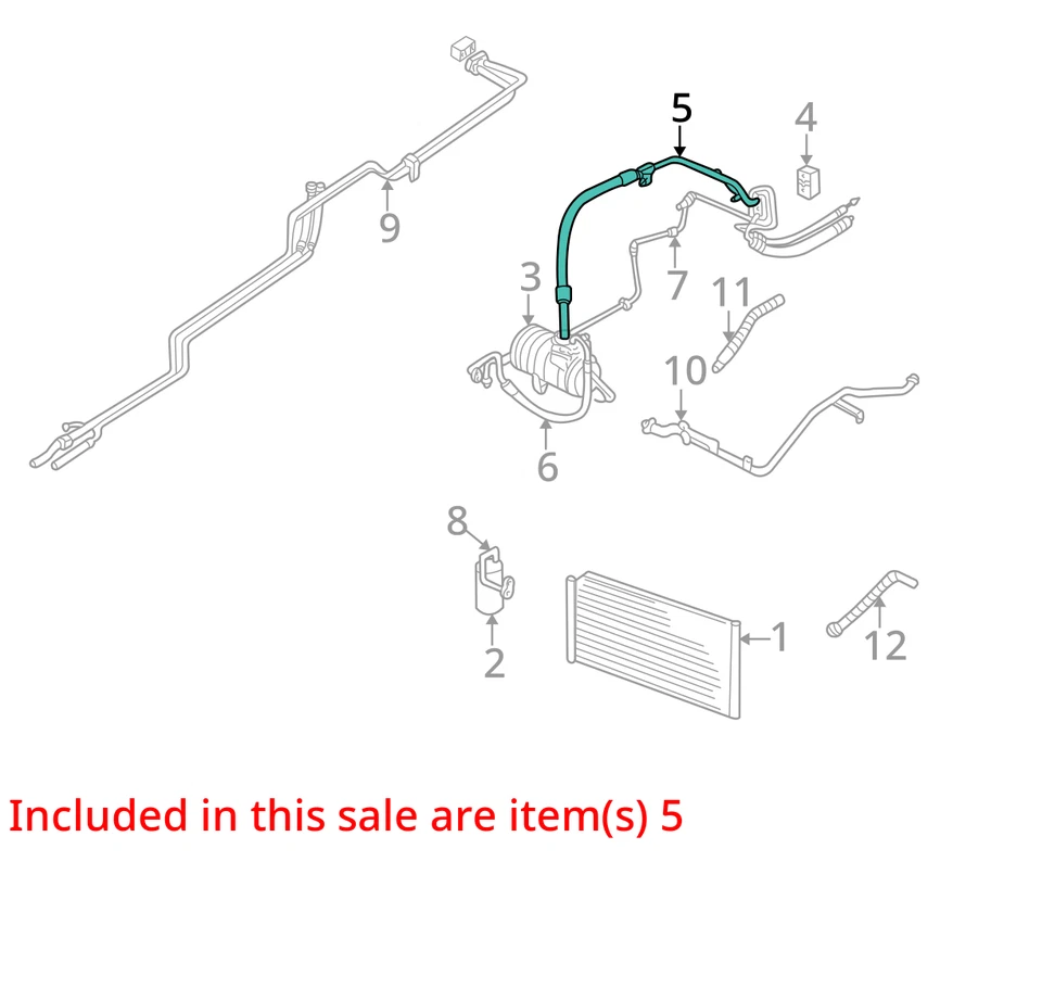 Dodge Chrysler Caravan Town & Country 2001-2007 línea de succión de aire acondicionado 5005240ad nuevo Foto 3 de 4
