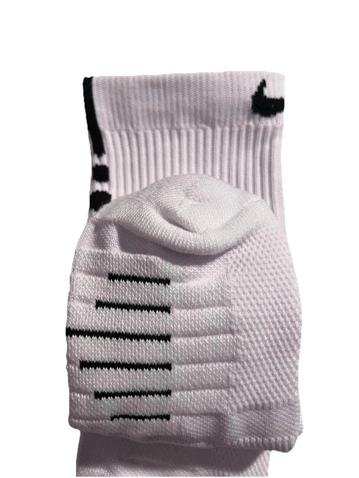 NBA Authentics Elite Cushioned Crew Basketball Socks Men 8-12 White - Image 4 of 4
