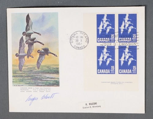 MayfairStamps Canada FDC 1963 Canadian Geese Bloc Autographed First Day Cover aa