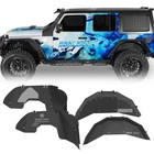 4 PCS Black Front Rear Inner Fender Liners For 2018-2025 Jeep Wrangler JL JLU