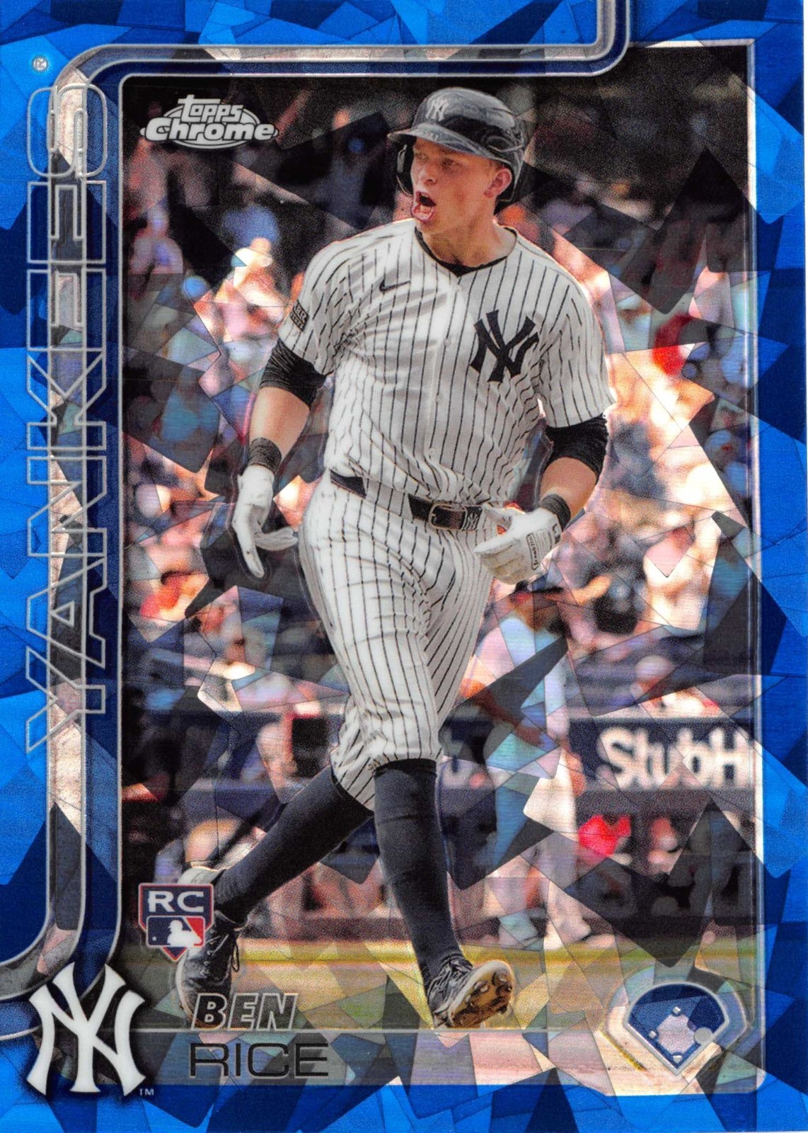 2025 RC New York Yankees Ben Rice Topps Chrome Sapphire Blue #139