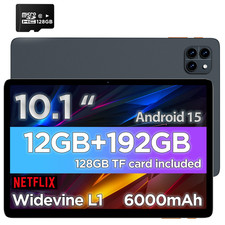 Callsky 10.1" Android 15 Tablet 64GB 128GB TF A523 Quad Core 6000mAh WiFi Gray