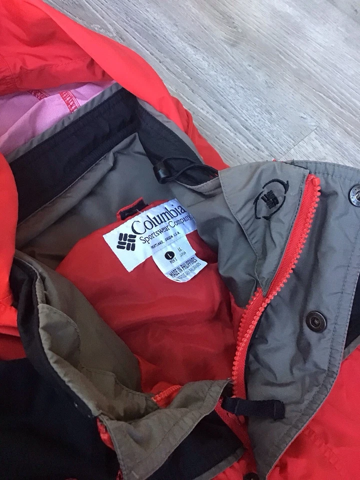 Columbia Fire Ridge Mens Size L Large 3 In 1 Coat Red/Black/Gray Hooded Jacket - Image 4 of 4