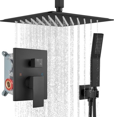 Ceiling Mount Shower System Bathroom Shower Faucet Set Rain Showerhead with