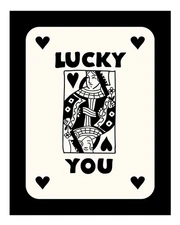 Lucky You Playing Card Poster Wall Art - Minimalist Design Home Decor