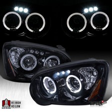 Projector Headlights Fit 2004-2005 Subaru Impreza Black Smoke Led Halo Headlamps