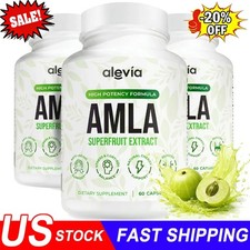 3x Alevia Organic Amla Capsules 1000mg Indian Gooseberry Antioxidant Supplement