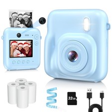 Instant Print, Dual-Lens 48MP Digital for Christmas Birthday Gifts, 1080P Sel...