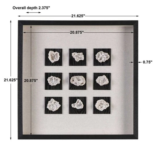 UTTERMOST 4080 AUTHENTIC GEODE LINEN BLACK FIR WOOD SHADOW BOX WALL ART - Picture 5 of 5