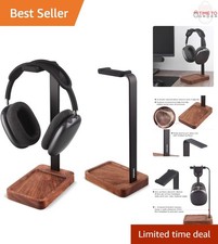 Wood  Aluminum Headset Holder Desktop Stand for Gaming Music Headphones
