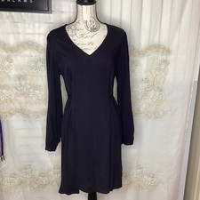 Nine West Black Long Sleeve Tie Back Dress Medium RETAIL $50 NEW!