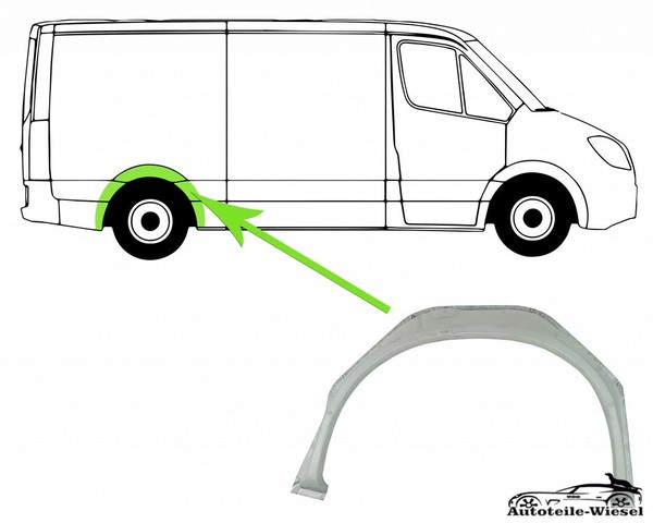 Radhaus Reparaturblech Verzinkt Hinten Rechts FüR Ford Transit E 92-00-image
