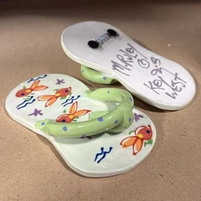 M. Ruley Key West Ceramic Flip Flops Wall Art Fish Design - D2
