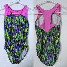 GK Elite Gymnastics Leotard Racerback Multi-Color Size AXS