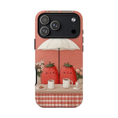 Strawberry Coffee in the Rain Phone Cover Tough Case | Lifetime Warranty