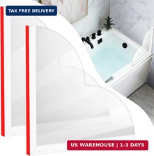 2 Packs Large Shower Splash Guard, Self-Adhesive Water Blocking for Bathtub