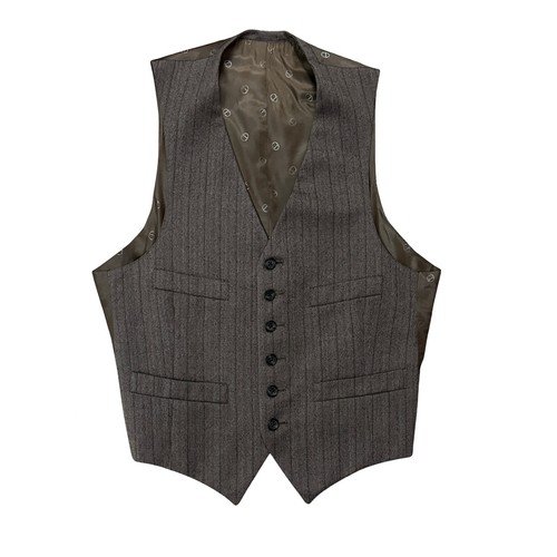 Vintage Christian Dior Vest 36 Small S Pockets Light Brown harringbone CD Logo