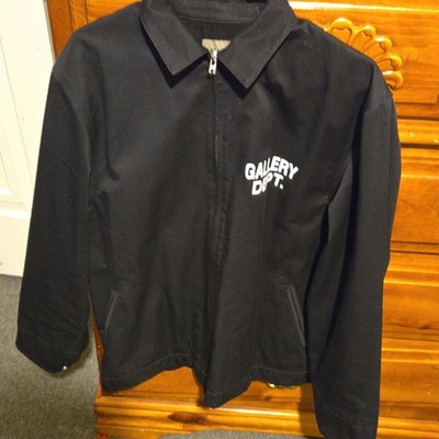 Gallery Dept. Men s Black Zip Jacket XL Point Collar Logo Art On Display