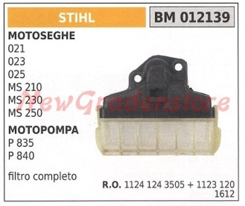 Kompletter Luftfilter Stihl FüR MotorsäGe 021 023 025 Ms 210 230 250 012139-image