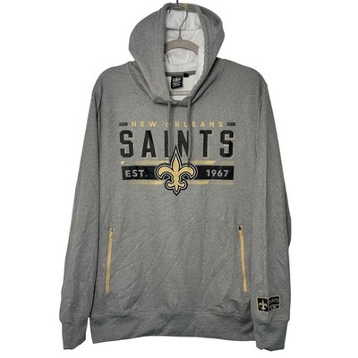 NFL Team Apparel Men's New Orleans Saints Football Gray Hoodie Size Medium