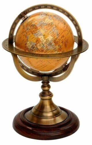 Mesa Armilar de Latón Náutico Esfera Marina Mundo Globo Náutico Mundo Globo - Imagen 1 de 5