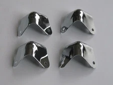 4x Metal 2 Leg Guitar AMP Corner Cabinet Corners Polished Chrome for Fender