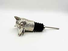 Silver Metal Fox Head Pour Spout for Spirits or Wine Bottle