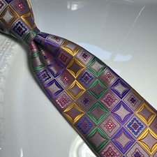 NWT IMANI UOMO MULTI COLOR GEOMETRIC STYLE PRINT SILK TOUCH NECK TIE  HANKY