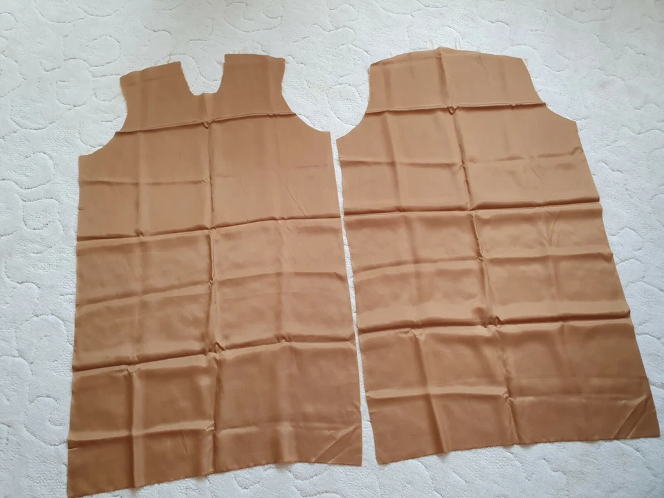 Nähen Basteln - Futterstoff Taft-  2 Teile  je ca. 110 x 70 cm - Ocker Braun 