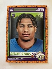 Brendan Rice 2024 Score Halloween Rising Stars Orange Pumpkin #6 Chargers RC