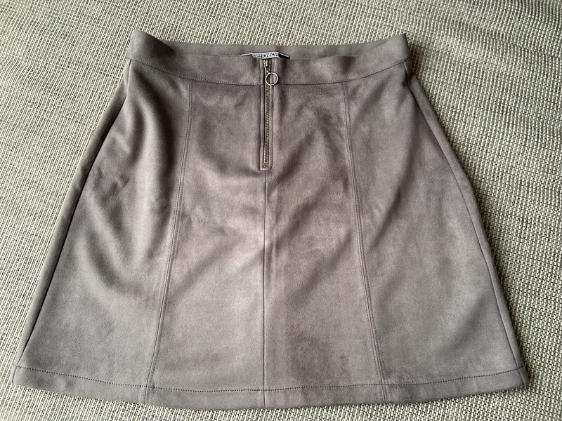 Street One - Falda de terciopelo con cremallera, gris talla 38