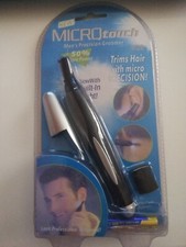 NUOVO RASOIO MICRO TOUCH CON 2 PETTINI PER PELI NASO ORECCHIE BARBA SOPRACCIGLIA