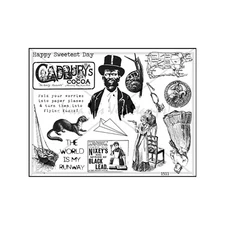Unmounted/Uncut Rubber Stamp Sheet, Old Time, Vintage, Steampunk, Victorian, Ads