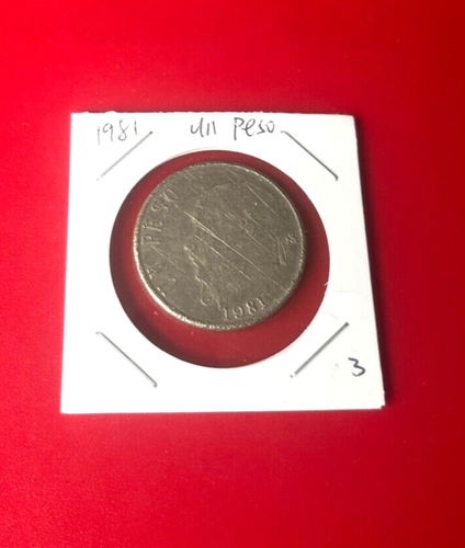 1981 Un Peso Mexico Pièce de Monnaie Rayé - Photo 1 sur 2