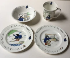 PADDINGTON BEAR Nursery Ware Kids Dishes Cup 2 Plates Bowl Set Coalport England