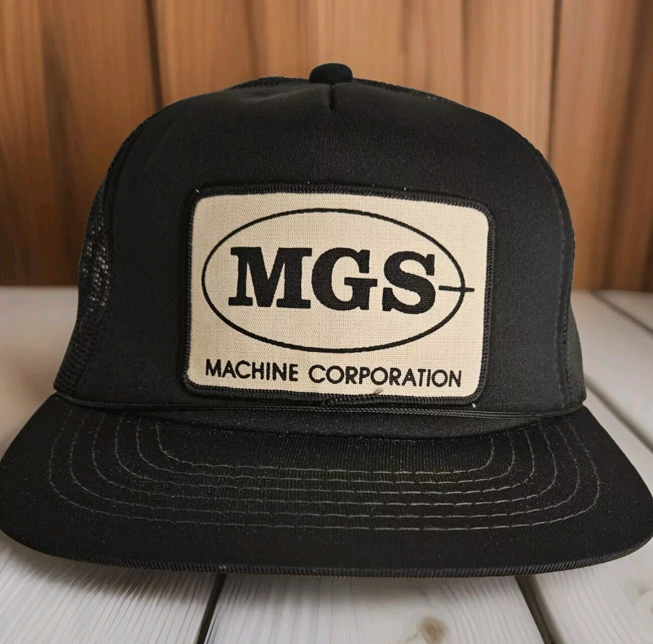 Vintage Trucker Mesh Snapback Adjustable Hat by MGS Machine Corp  