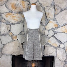 Prada Hemp Silk Blend Tweed A-Line Skirt Pewter  IT40, US6